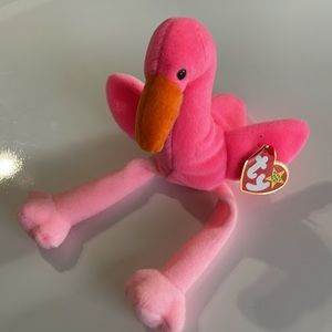 Ty Beanie Baby * Pinky the Flamingo * Date of Birth: Feb 13, 1995 * Collectible